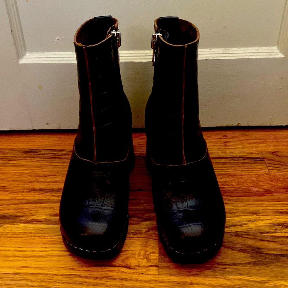 Swedish Hasbeens booties, size 36. New, no box. Darling daughter is a recycler!